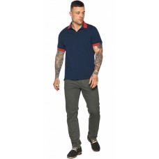 Стильная футболка поло мужская синяя модель 5815 (ОСТАЛСЯ ТОЛЬКО 48(M)) 54 (XXL)