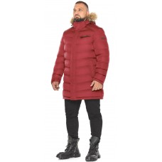 Бордовая куртка мужская с карманами модель 49718