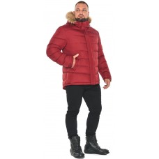 Мужская бордовая куртка с манжетами модель 49868 (ОСТАЛСЯ ТОЛЬКО 52(XL))