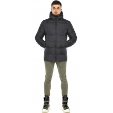 Короткая мужская зимняя графитовая куртка модель 37055