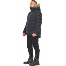 Короткая графитовая куртка мужская удобная модель 49868 54 (XXL)