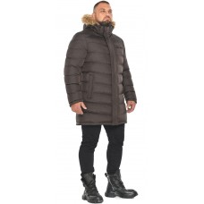 Куртка мужская длинная цвета кофе модель 49718 (ОСТАЛСЯ ТОЛЬКО 54(XXL))
